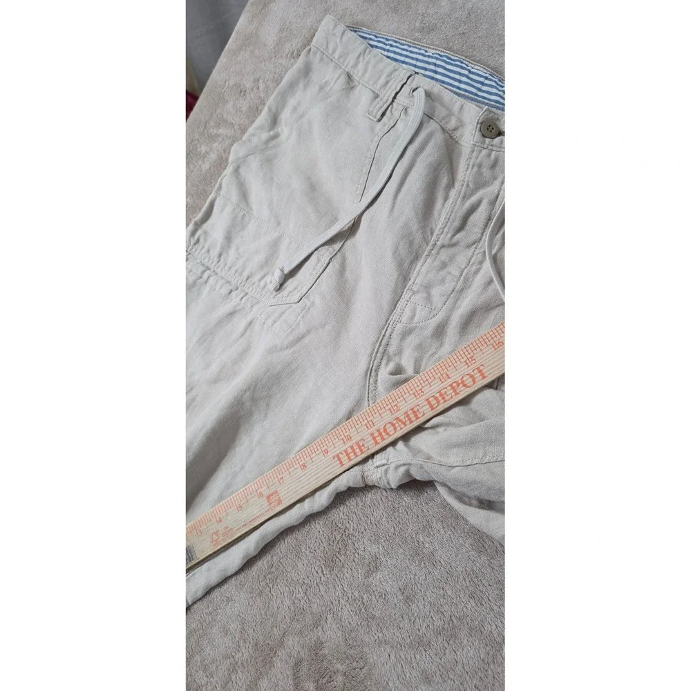 Lucky Brand originals shorts Mens 38 Beige 100% linen drawstring
